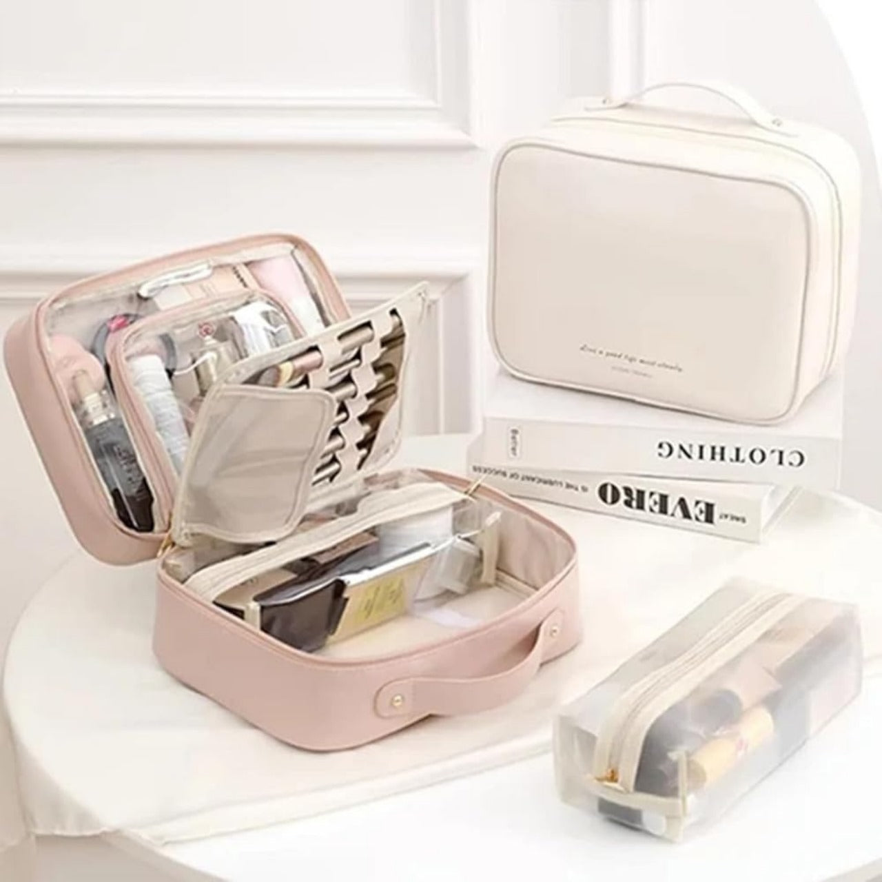 New Women's Cosmetic Bag Portable Storage Bag, Makeup Bag Travel Organizer Essentials Toiletry Bags