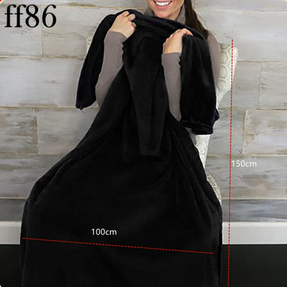 Portable Travel Blanket multifunctional Soft Double-sided Flannel Blanket 2 in 1 Airplane Blanket with Soft Bag Pillowcase