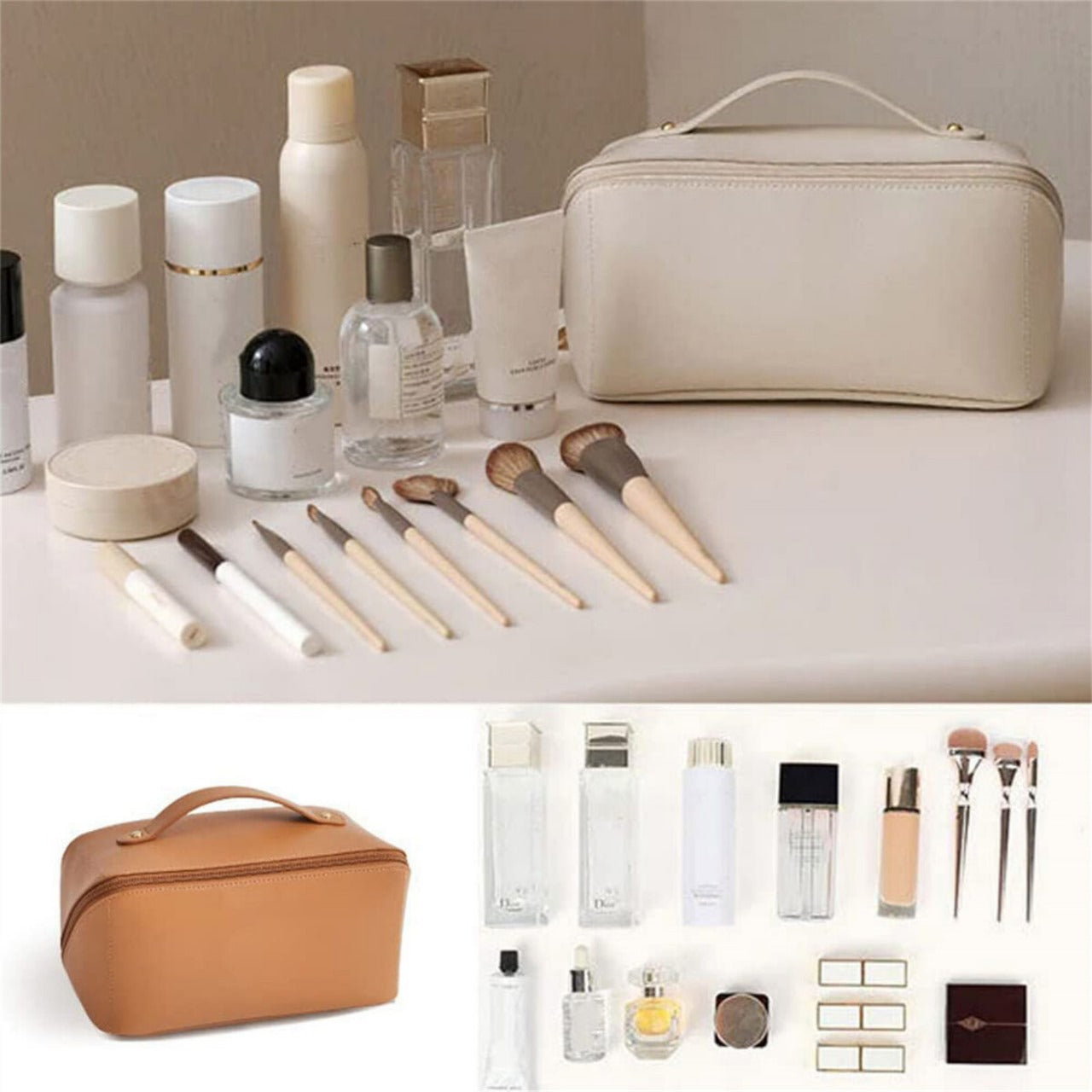 New Women's Cosmetic Bag Portable Storage Bag, Makeup Bag Travel Organizer Essentials Toiletry Bags